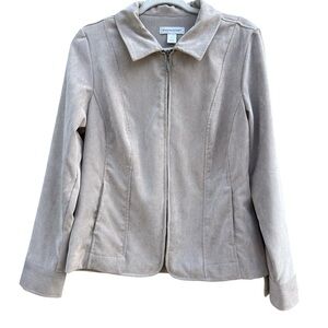 Christopher& banks Women's Beige blazer jacket fine Cordoury office casual Sm